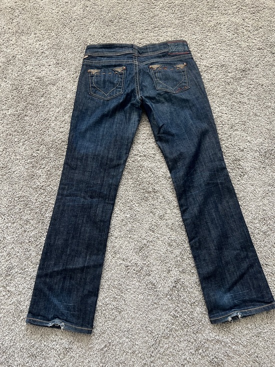 Nissi Juniors Dark Blue Straight-Leg Jeans Pocket Embroidery Hip Stitch -Size 11 - Picture 2 of 12